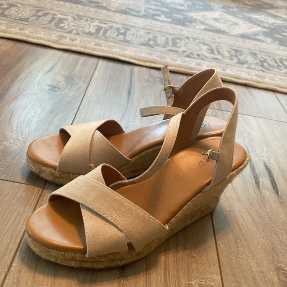J. Crew Canvas Espadrille Wedges with Ankle Strap - Picture 5 of 5